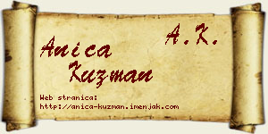 Anica Kuzman vizit kartica